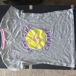 Girls tshirt size M 10/12. Softball graphic.